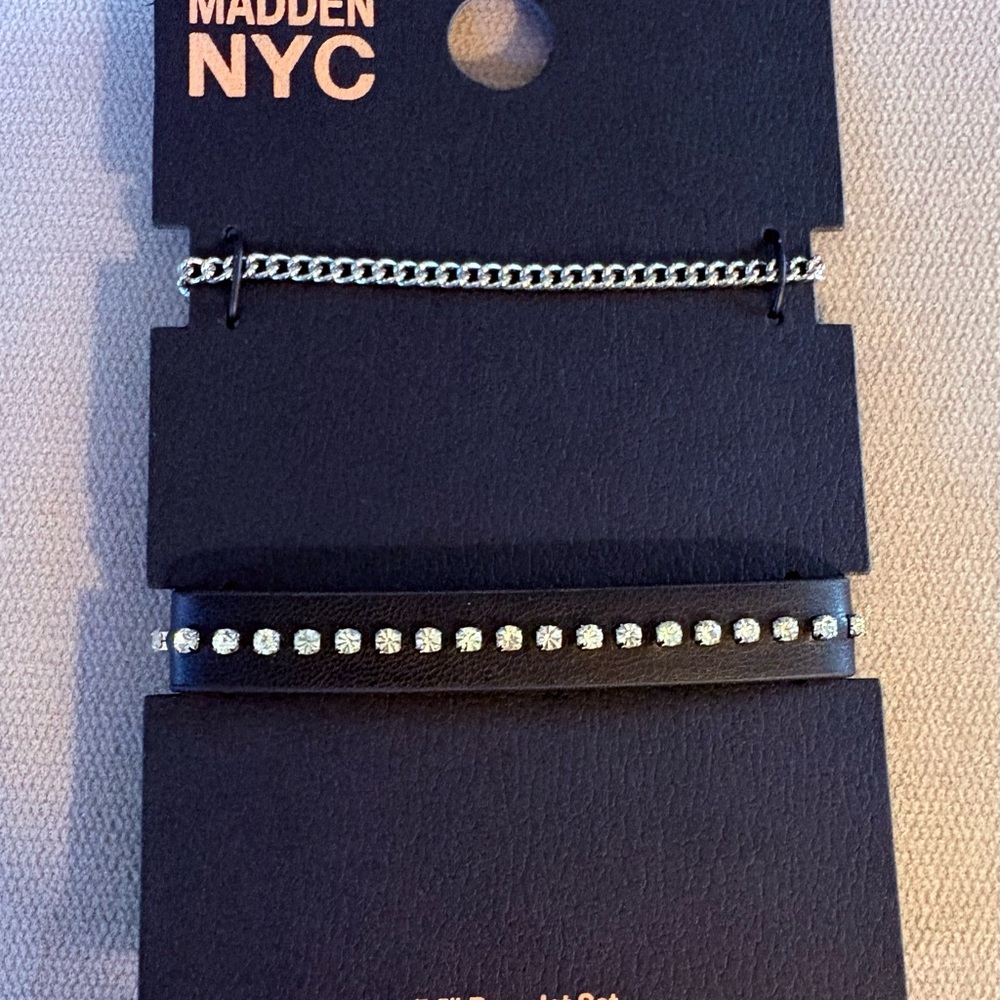 Madden NYC Black and Silver Bracelet
